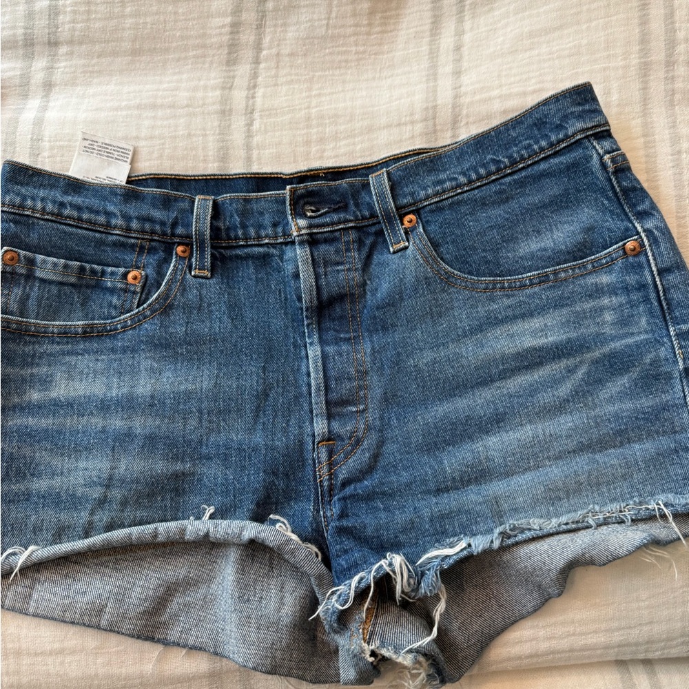 Levi's Distressed Denim Blue Shorts